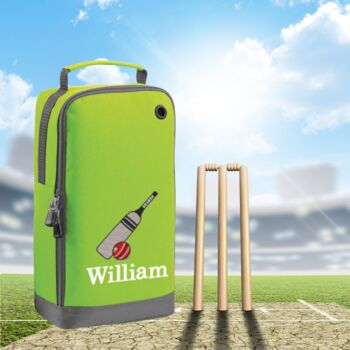 Personalised Embroidered Cricket Shoe Bag With Embroidered Name And Motif, 4 of 10