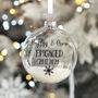 Personalised Glass Engagement Christmas Glitter Bauble, thumbnail 1 of 3