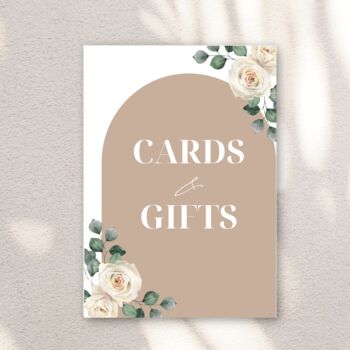 Beige Cards And Gifts Wedding Sign Board, 2 of 5