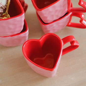 Ceramic Love Heart Shaped Mug, 3 of 8