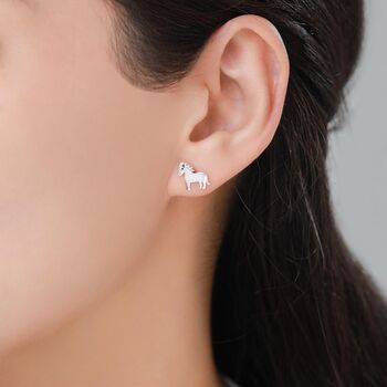 Sterling Silver Shetland Pony Stud Earrings, 5 of 12