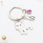 Personalised White French Bulldog Keyring, thumbnail 3 of 9