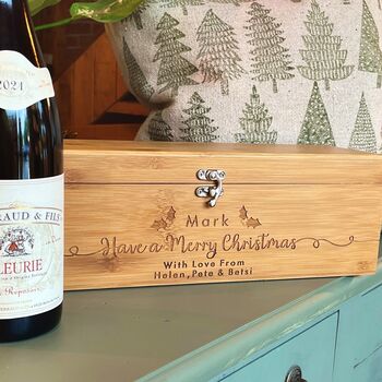 Personalised Merry Christmas Wine Bottle Gift Set, 2 of 4