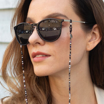 Dainty Black And Silver Seed Beads Glasses Chain, 2 of 7