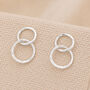 Sterling Silver Moving Linked Hoop Stud Earrings, thumbnail 1 of 10