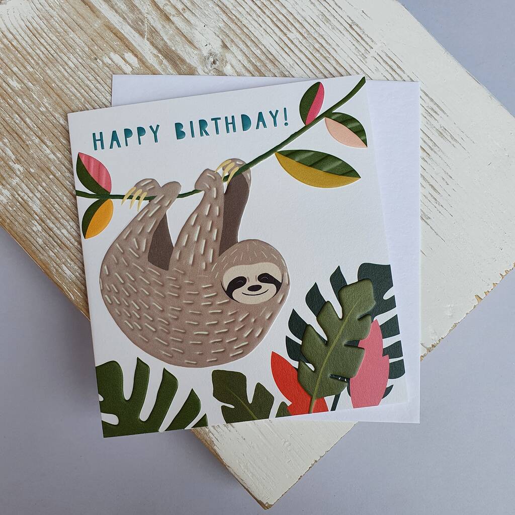 Sloth Belated Birthday Card Happy Birthday Cards Cute - vrogue.co