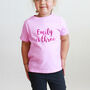 Girls Pink Birthday T Shirt With Name, thumbnail 1 of 1