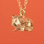 Guinea Pig Sterling Silver Gold Plated Necklace, thumbnail 5 of 11