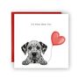 Cute I'm Dotty About You Dalmatian Dog Card, thumbnail 1 of 4
