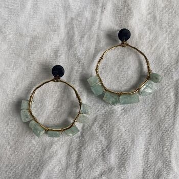 Aquamarine Boho Earrings, 2 of 4