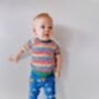 Organic Baby And Child Handmade Rainbow Stripe T Shirt, thumbnail 2 of 4