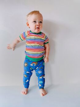 Organic Baby And Child Handmade Rainbow Stripe T Shirt, 2 of 4