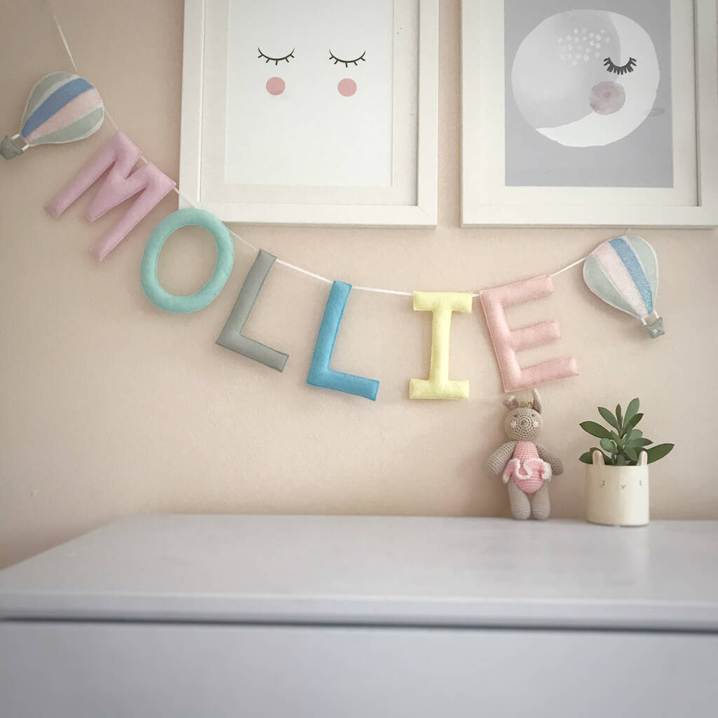 Personalised Felt Hot Air Balloon Garland By The Secret Craft House