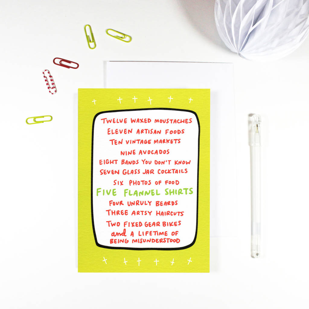 Image of 12 Days Of Hipster Christmas Card