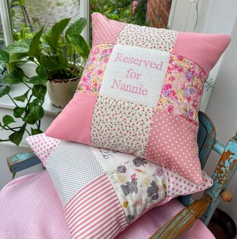 Reserved For Nanny Cushion Peach And Raspberry, 7 of 7