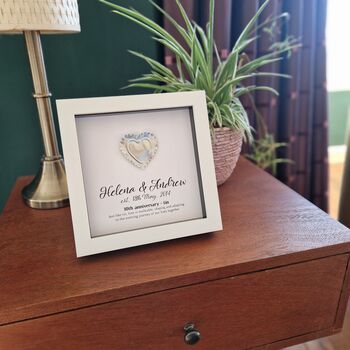 Personalised 10th Anniversary Gift Framed Tin Heart, 6 of 7