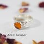 Amber Ring In Recycled Silver, thumbnail 2 of 7
