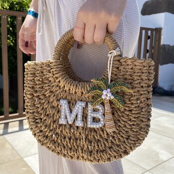 Personalised Palm Tree Wicker Bag, 2 of 2