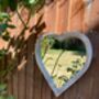 Wooden Heart Hanging Mirror Small Indoor/Outdoor Garden Décor, thumbnail 6 of 8