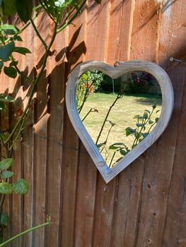 Wooden Heart Hanging Mirror Small Indoor/Outdoor Garden Décor, 6 of 8