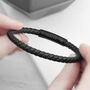 Personalised Men's Woven Black Leather Bracelet, thumbnail 2 of 8