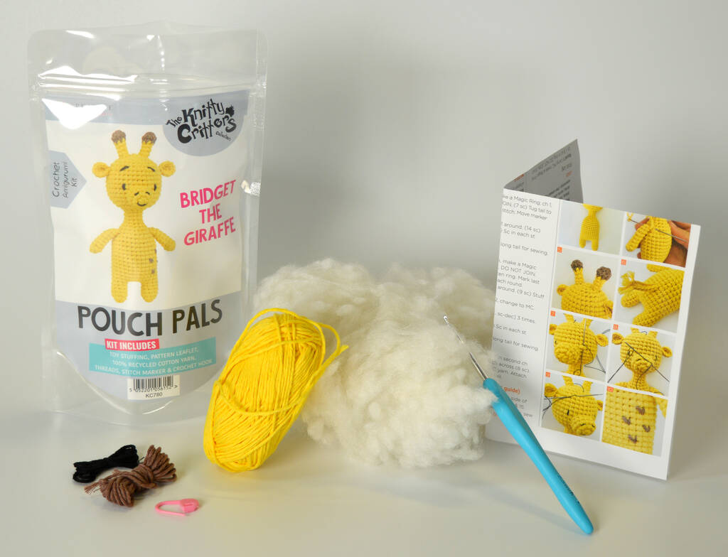 Pouch Pals Bridget The Giraffe Crochet Kit By The Knitty Critters