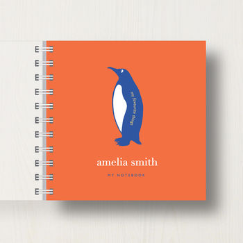 Personalised Kid's Penguin Small Notebook, 8 of 9