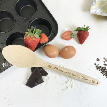 Personalised Wooden Spoon ' Mixed With Love', 2 of 2