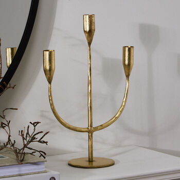 Luxury Gold Wave Candle Holder Centrepiece, 4 of 5