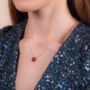 Round Red Druzy Crystal 18k Rose Gold Plated Necklace, thumbnail 2 of 4