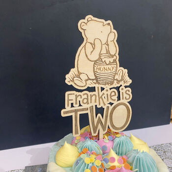 Personalised Pooh Bear Cake Topper For Birthdays, 2 of 5