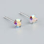 Sterling Silver Iridescent Crystal Stud Earrings, thumbnail 1 of 4