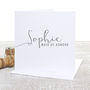Personalised Maid Of Honour Calligraphy Wedding Card, thumbnail 1 of 4