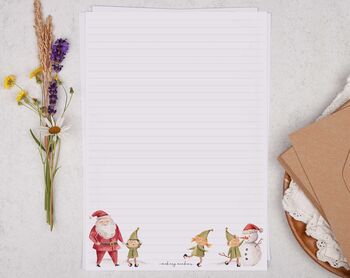 A4 Letter Writing Paper With Christmas Santa And Elf, 3 of 6