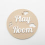 Play Room Door Sign – Beige Acrylic Circle, thumbnail 4 of 5