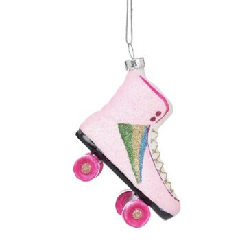 Retro Rollerskate Shaped Bauble Pink, 3 of 5