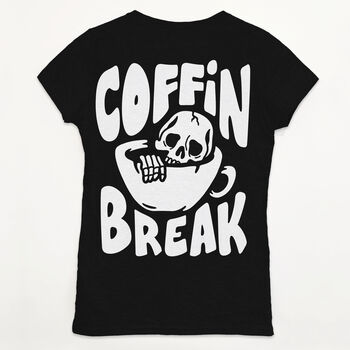 Coffin Break Women's Halloween T Shirt, 10 of 10