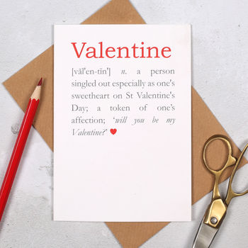 Valentine Romantic Definition Valentine's Day Card, 3 of 6