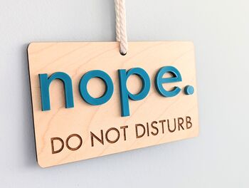 Don't Disturb Yep Nope Sign Door Hanger Wood 3D Acrylic, 4 of 9