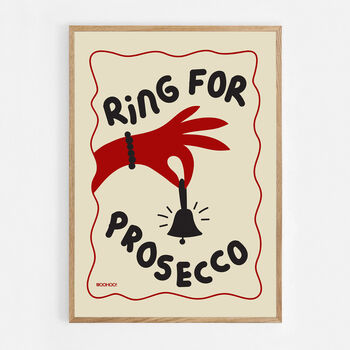 Ring For Prosecco Print Three Colour Options, 8 of 11
