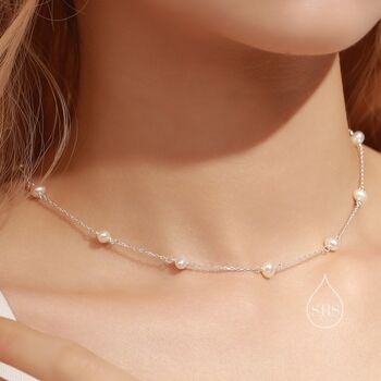 Genuine Pearl Choker Necklace, 6 of 12