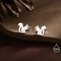 Sterling Silver Squirrel Stud Earrings, thumbnail 1 of 11