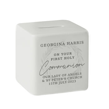 Personalised First Holy Communion Wreath Money Box, 7 of 7