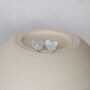 Sterling Silver Textured Heart Studs, thumbnail 5 of 8