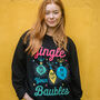 Jingle Your Baubles Women's Christmas Jumper, thumbnail 1 of 4