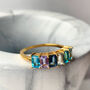Blue Ombre Gemstone Baguette Half Eternity Ring, thumbnail 1 of 6
