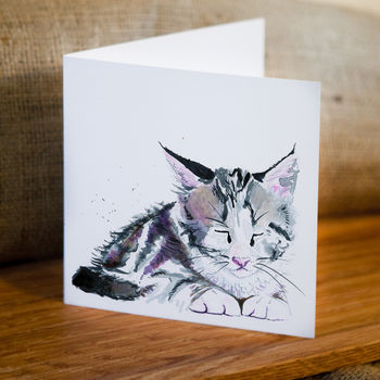 Inky Kitten Blank Greeting Card, 4 of 4