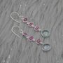 Ruby, Blue Topaz Dangle Earrings, thumbnail 8 of 8