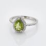 Pear Drop Peridot 925 Sterling Silver Classic Ring, thumbnail 1 of 2