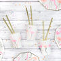 Neon And Gold Flamingo Pattern Party Cups, thumbnail 2 of 2